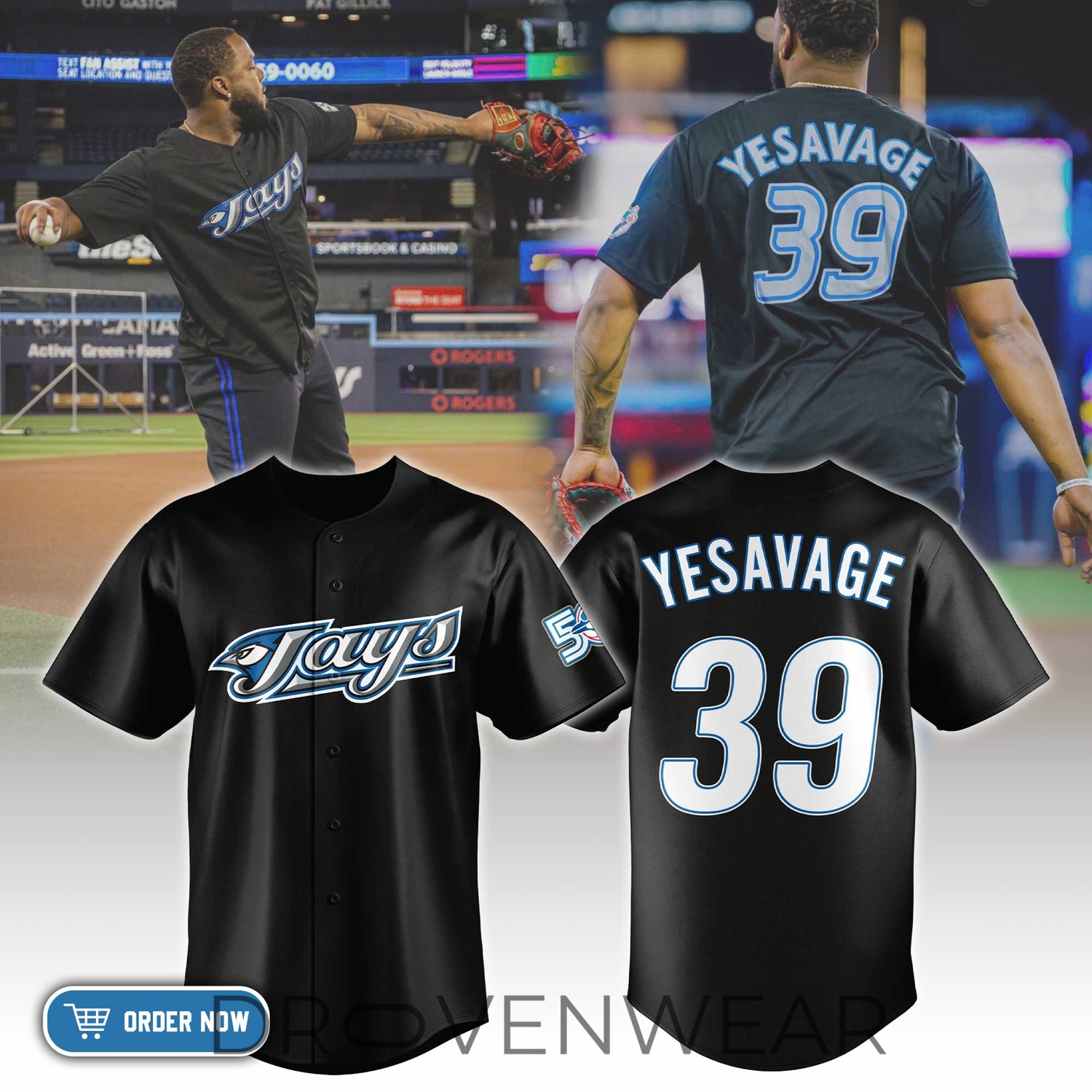 Trey Yesavage #39 Toronto Blue Jays Black Retro Baseball Jersey Trey Yesavage #39 Toronto Blue Jays Black Retro Baseball Jersey