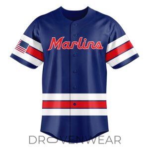 Miami Marlins Heritage Celebration Series 250th Anniversary USA Celebration Jersey 1 Miami Marlins Heritage Celebration Series 250th Anniversary USA Celebration Jersey 2.jpg