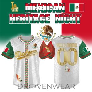 LA Dodgers Mexican Heritage Night 2026 Personalized 3D Baseball Jersey