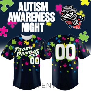 Rocket City Trash Pandas Autism Awareness Day Baseball Jersey