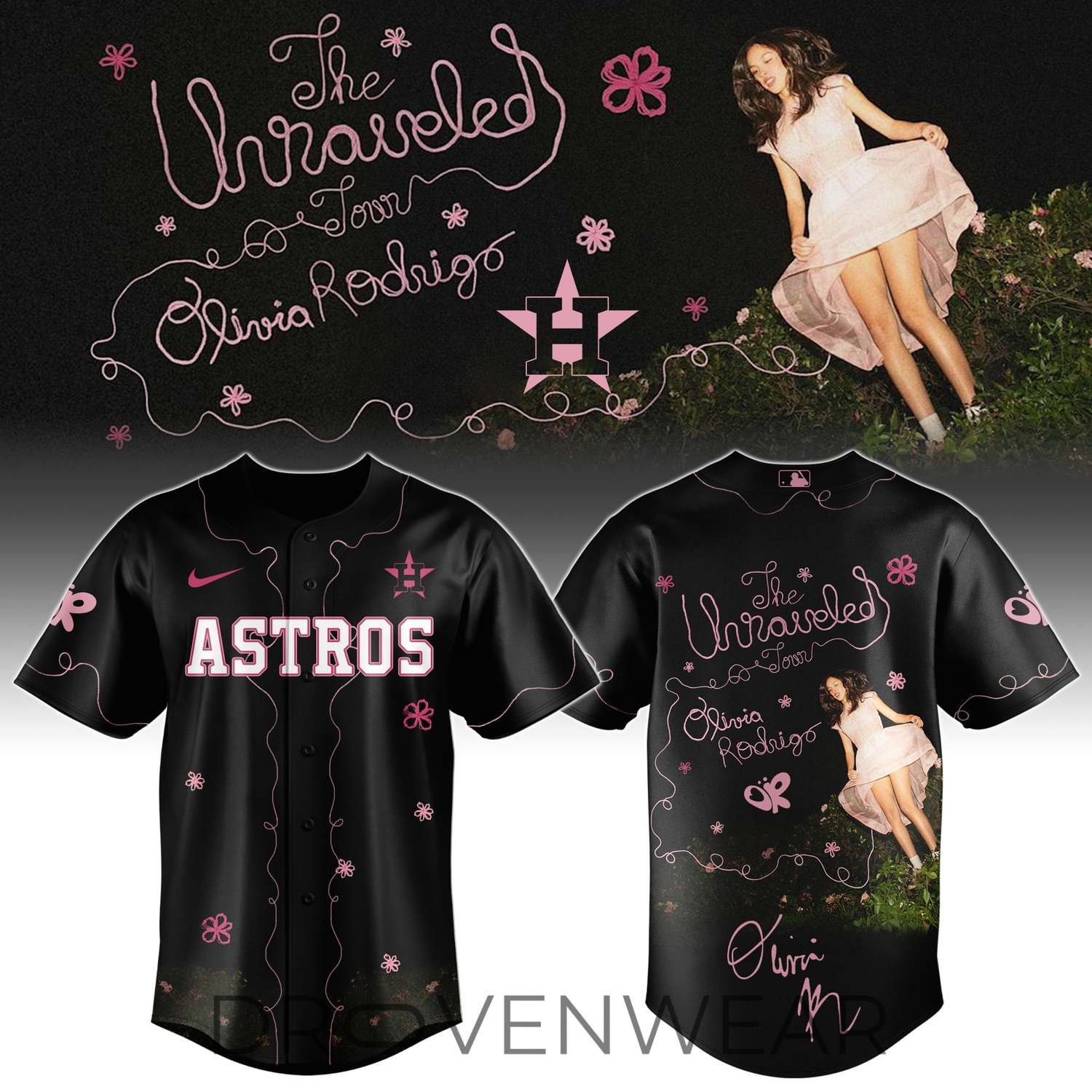 Houston Astros x Olivia Rodrigo The Unraveled Tour Special Edition Baseball Jersey Houston Astros x Olivia Rodrigo The Unraveled Tour Special Edition Baseball Jersey