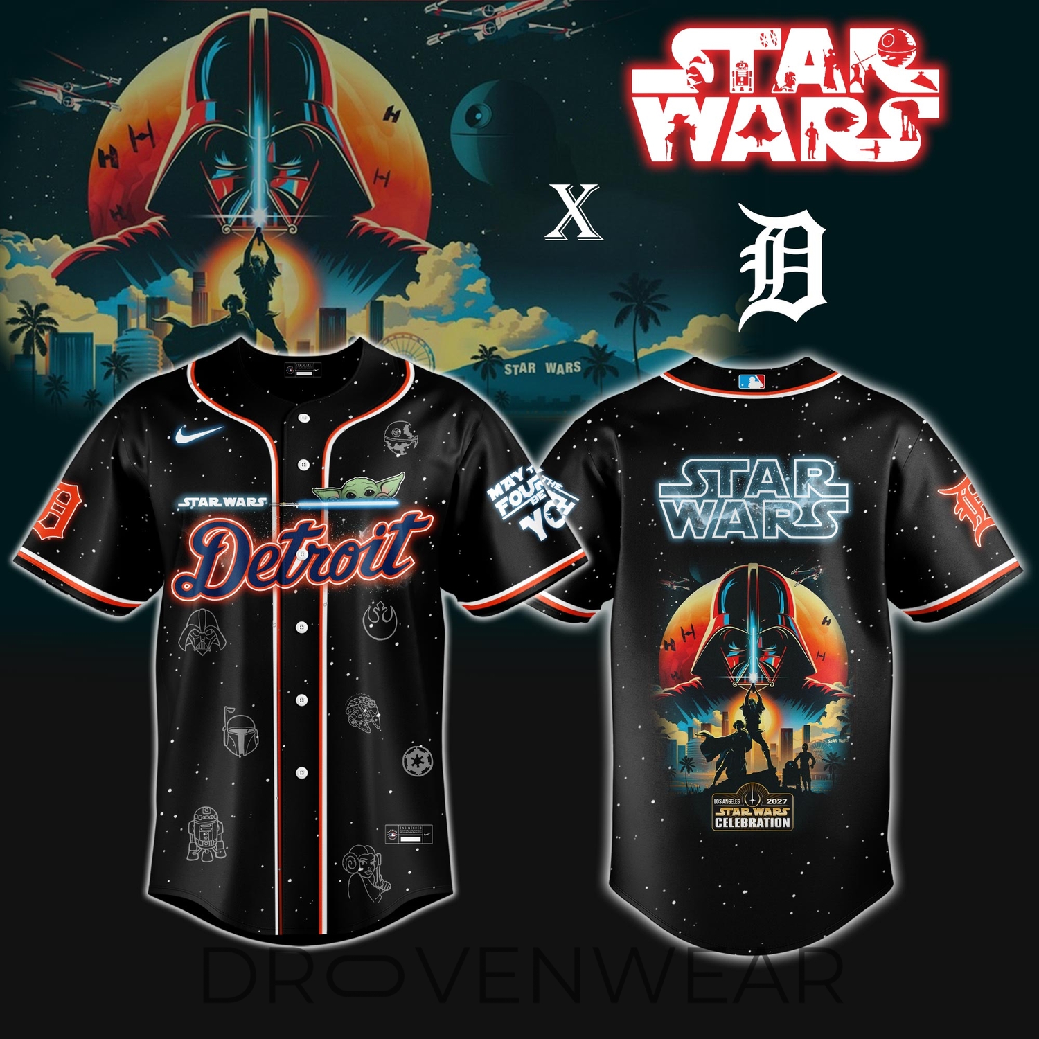 Detroit Tigers MLB x Darth Vader Star Wars Grogu Jersey Limited Edition Detroit Tigers MLB x Darth Vader Star Wars Grogu Jersey Limited Edition