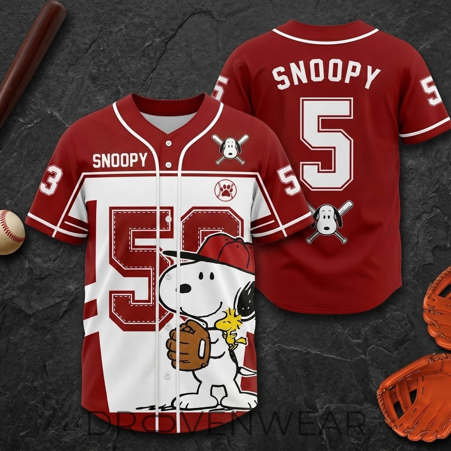 Personalized Snoopy Baseball Jersey Personalized Snoopy Baseball Jersey