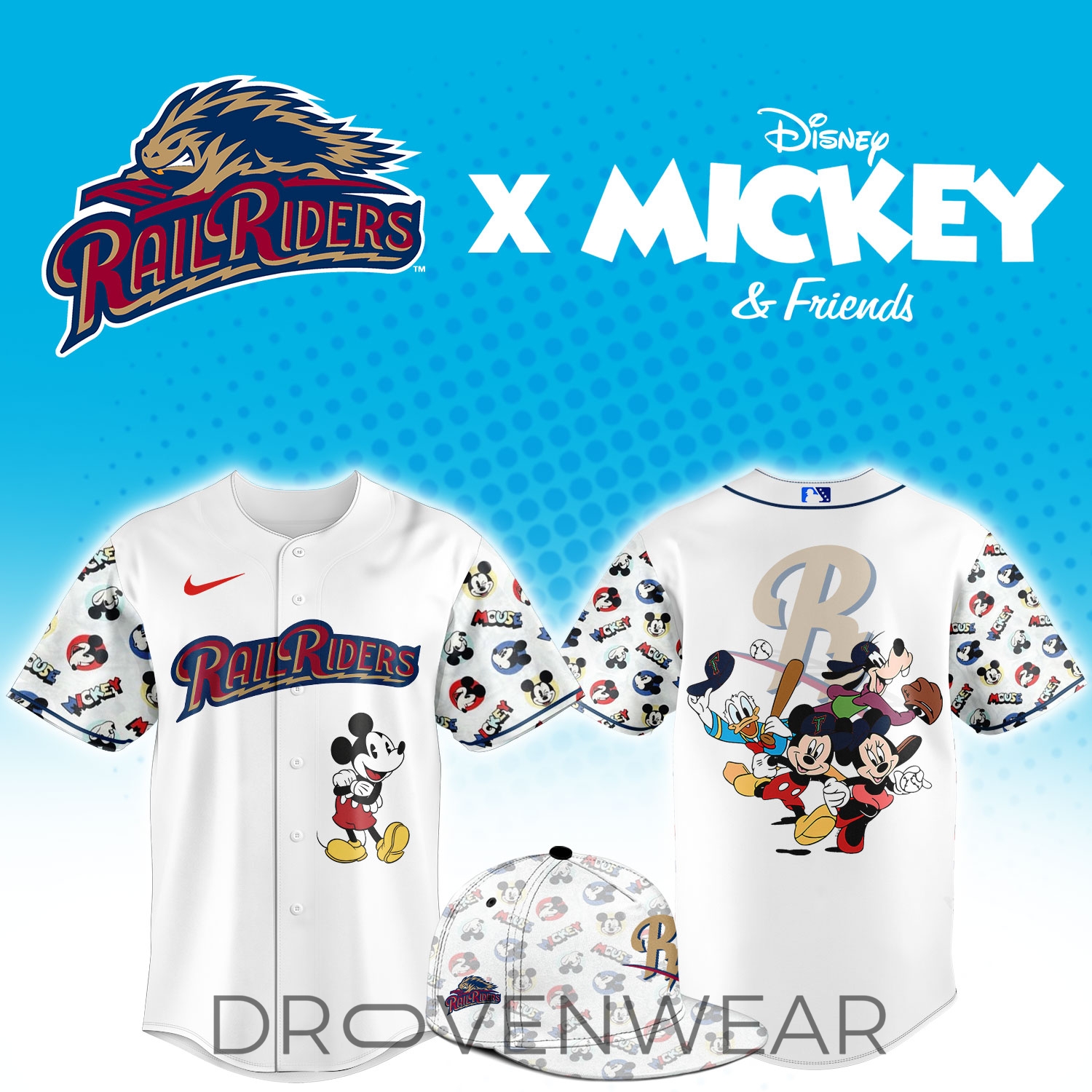 Scranton/Wilkes-Barre RailRiders Mickey Mouse Night Limited Jersey Scranton/Wilkes-Barre RailRiders Mickey Mouse Night Limited Jersey