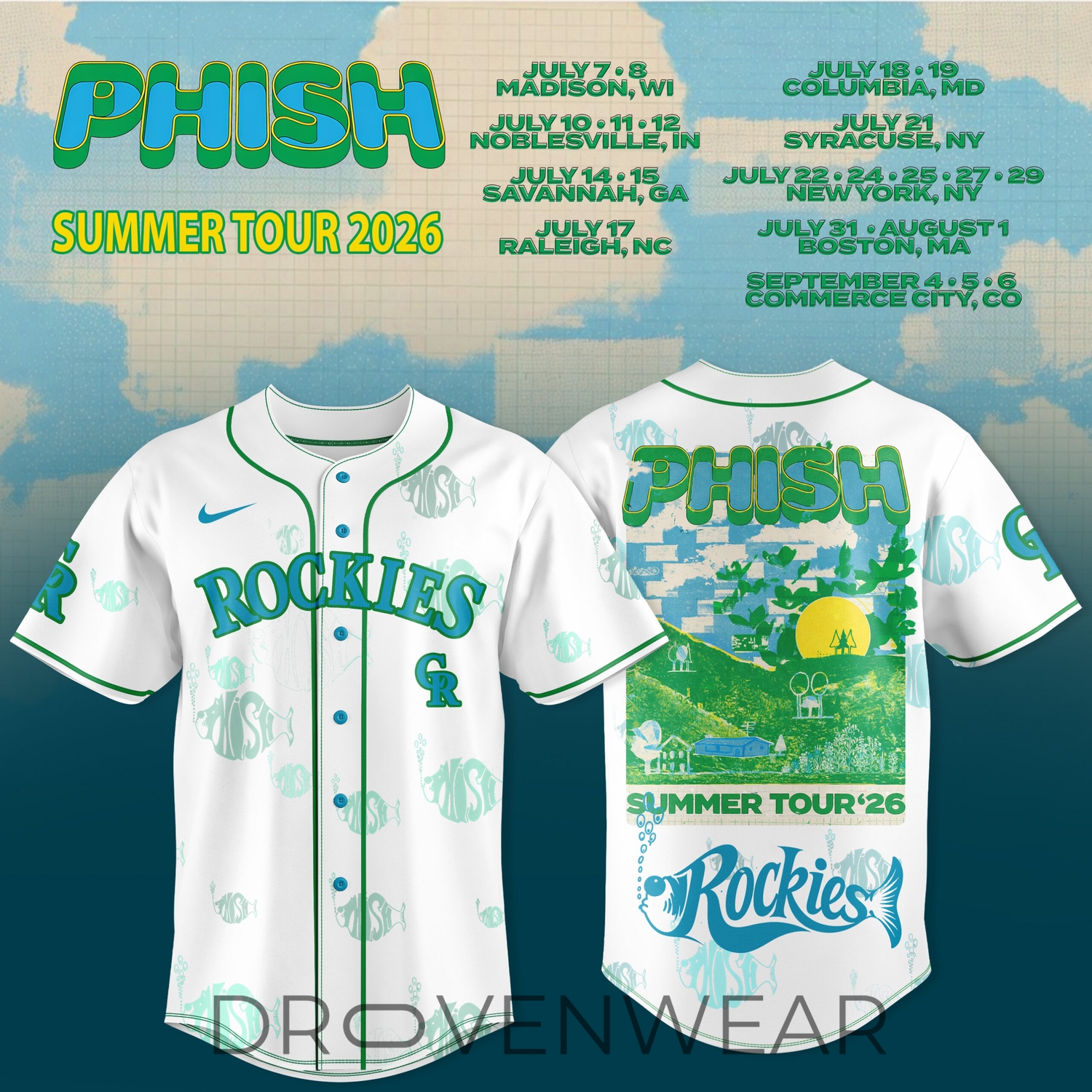 Colorado Rockies x Phish Summer Tour 2026 MLB Music Crossover Jersey Colorado Rockies x Phish Summer Tour 2026 MLB Music Crossover Jersey