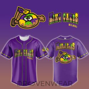 Biloxi King Cakes Mardi Gras 2026 Celebration Night Themed Baseball Jersey 2.jpg