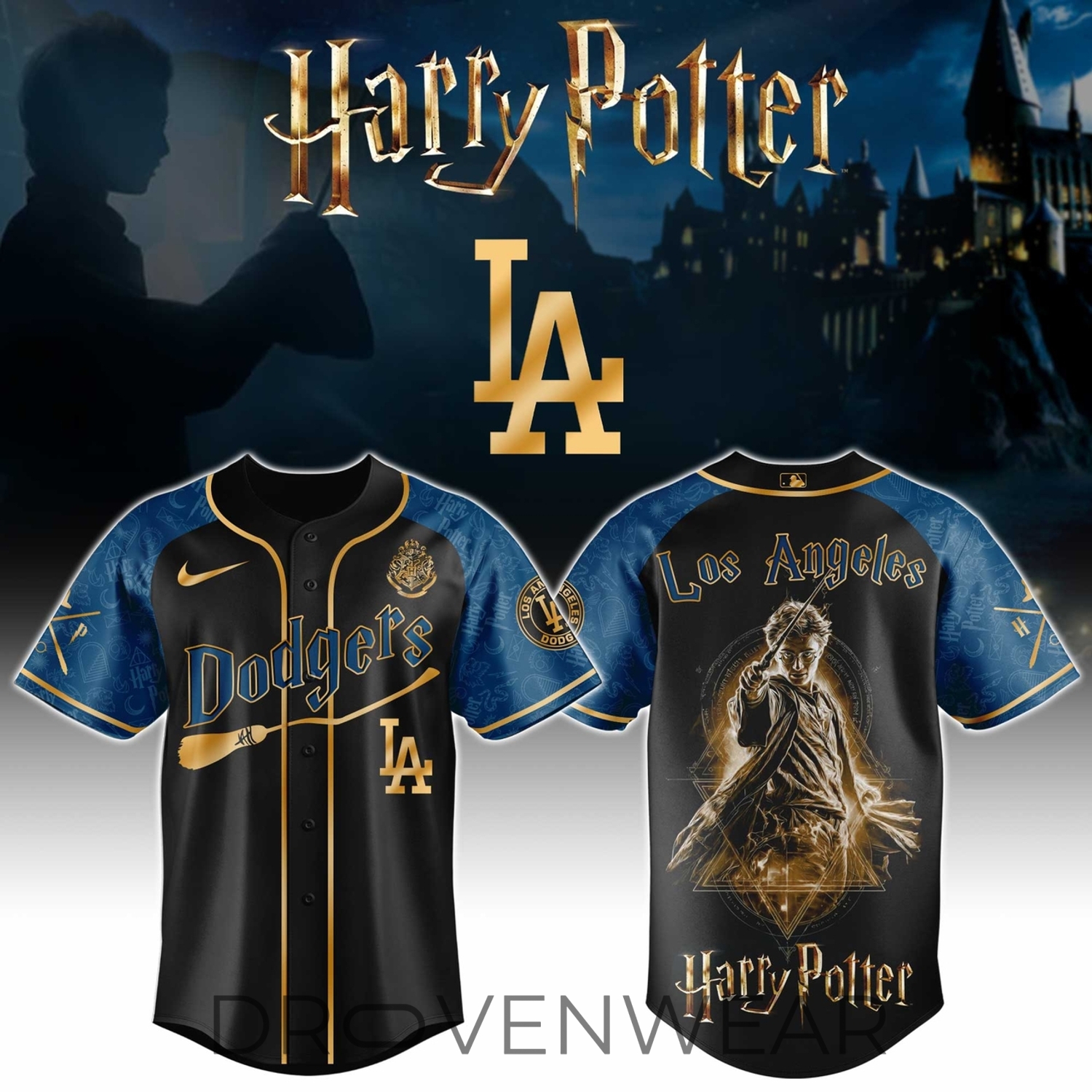 Los Angeles Dodgers MLB x Harry Potter Night Heritage Baseball Jersey Los Angeles Dodgers MLB x Harry Potter Night Heritage Baseball Jersey