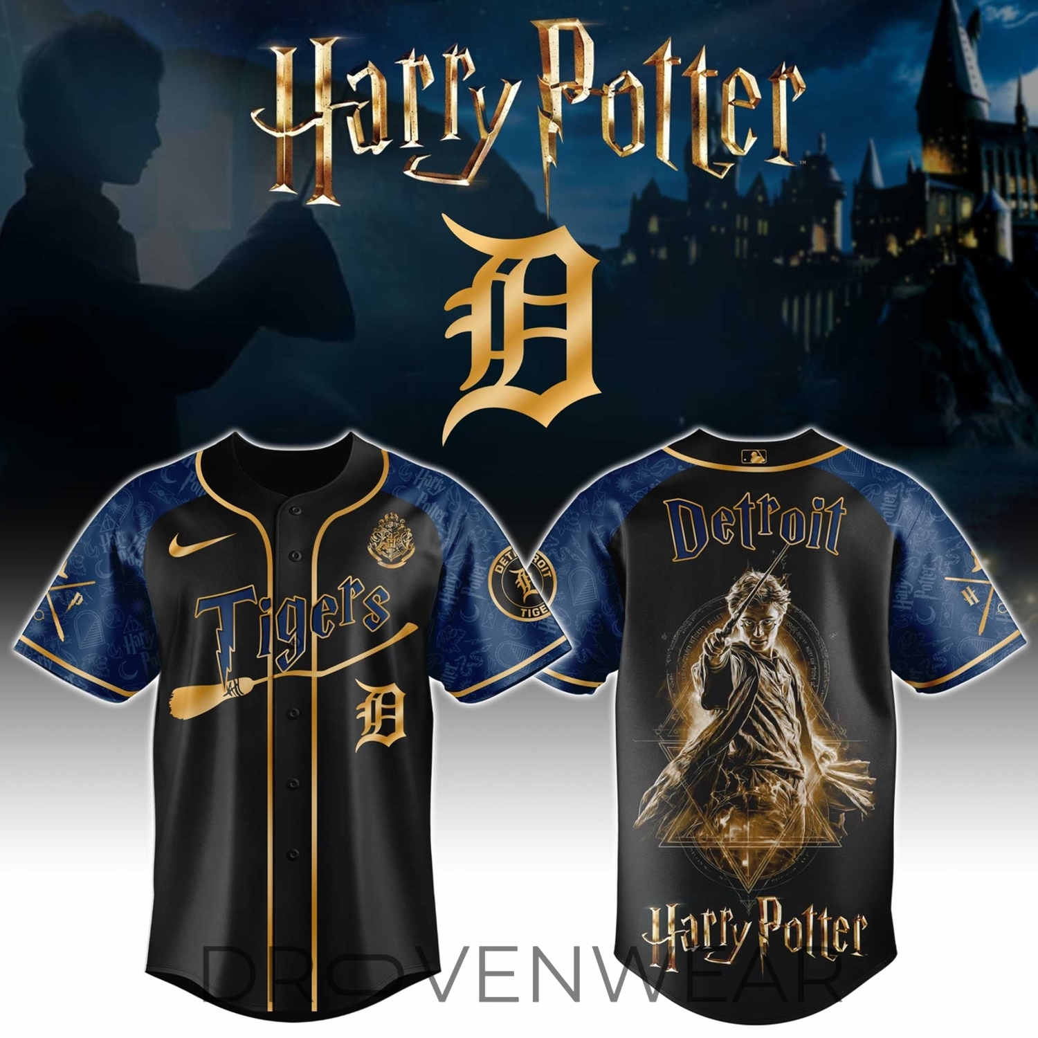 Detroit Tigers MLB x Harry Potter Night Heritage Baseball Jersey Detroit Tigers MLB x Harry Potter Night Heritage Baseball Jersey