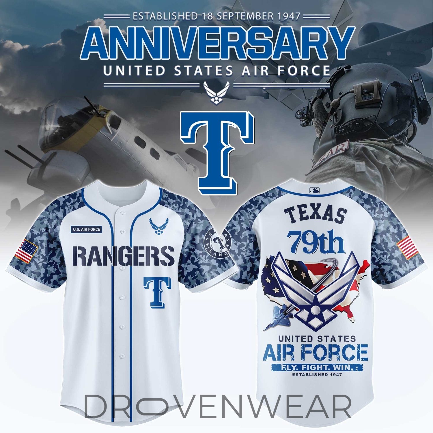 Texas Rangers x US Air Force 79th Anniversary Jersey Texas Rangers x US Air Force 79th Anniversary Jersey