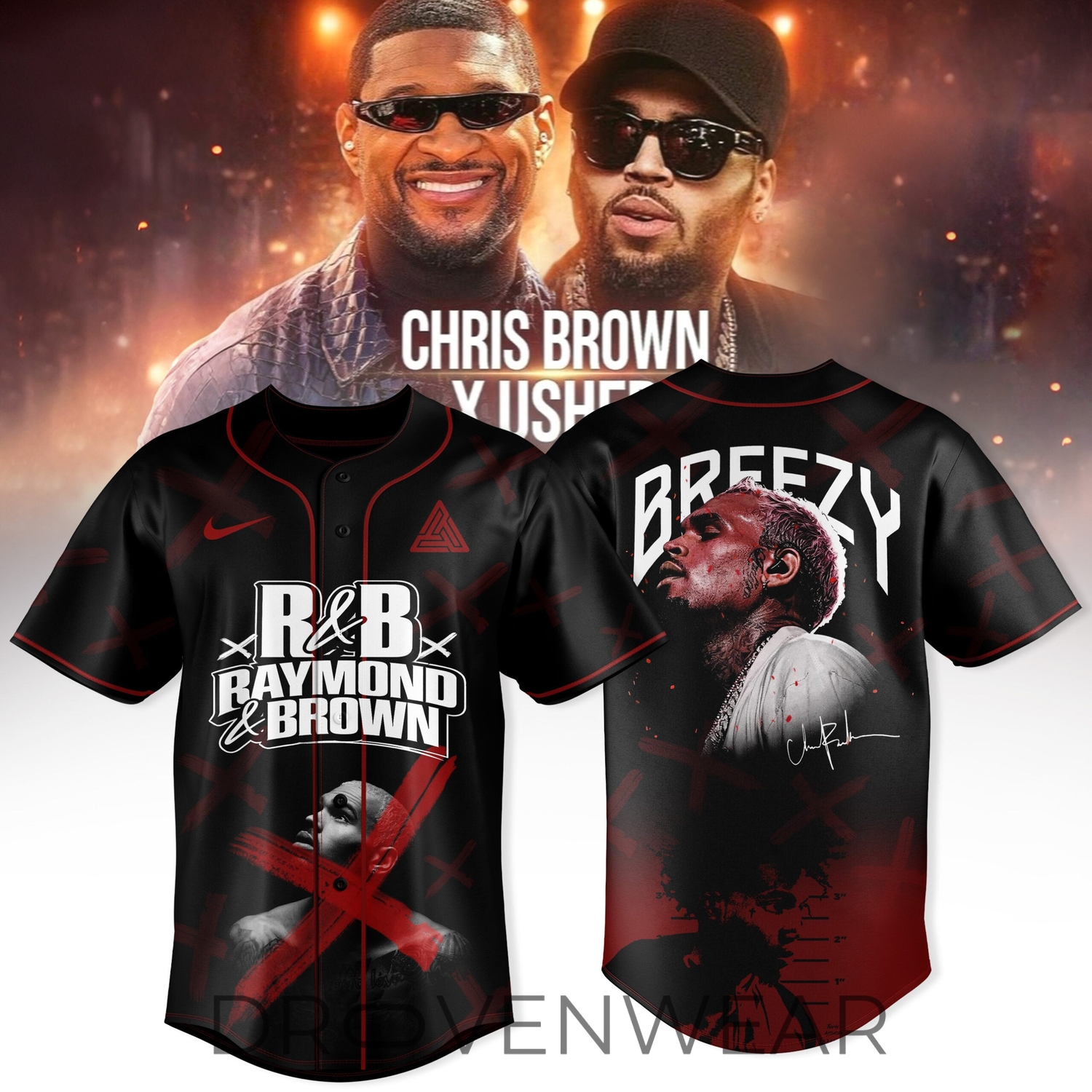 CHRIS BROWN x RAYMOND USHER – R&B TOUR 2026 Collection Jersey CHRIS BROWN x RAYMOND USHER – R&B TOUR 2026 Collection Jersey