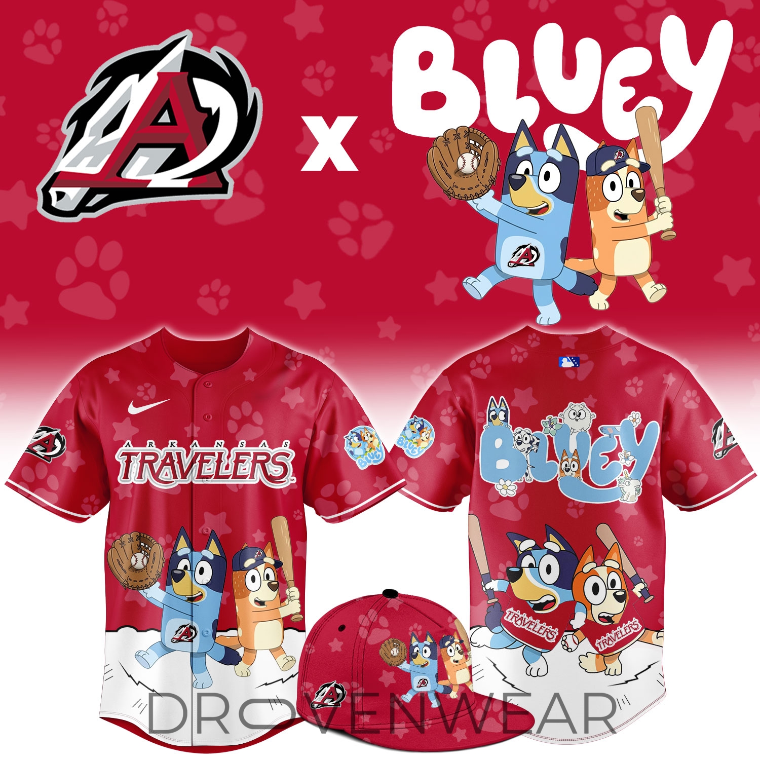 Arkansas Travelers Bluey Game Night Limited Jersey Arkansas Travelers Bluey Game Night Limited Jersey
