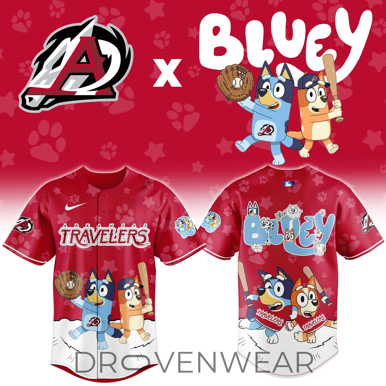 Arkansas Travelers Bluey Game Night Limited Jersey Arkansas Travelers Bluey Game Night Limited Jersey