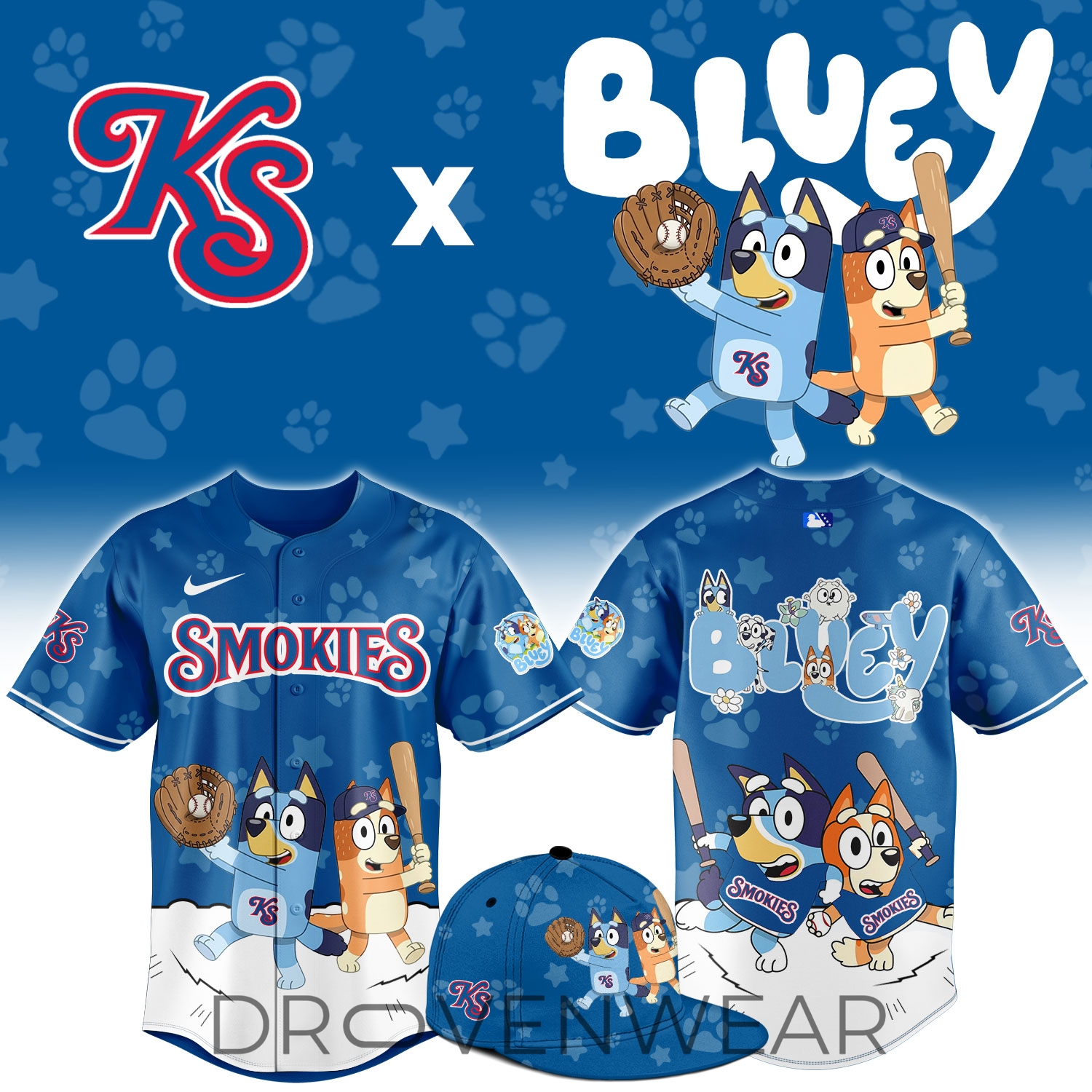 Knoxville Smokies Bluey Night Game Limited Jersey Knoxville Smokies Bluey Night Game Limited Jersey