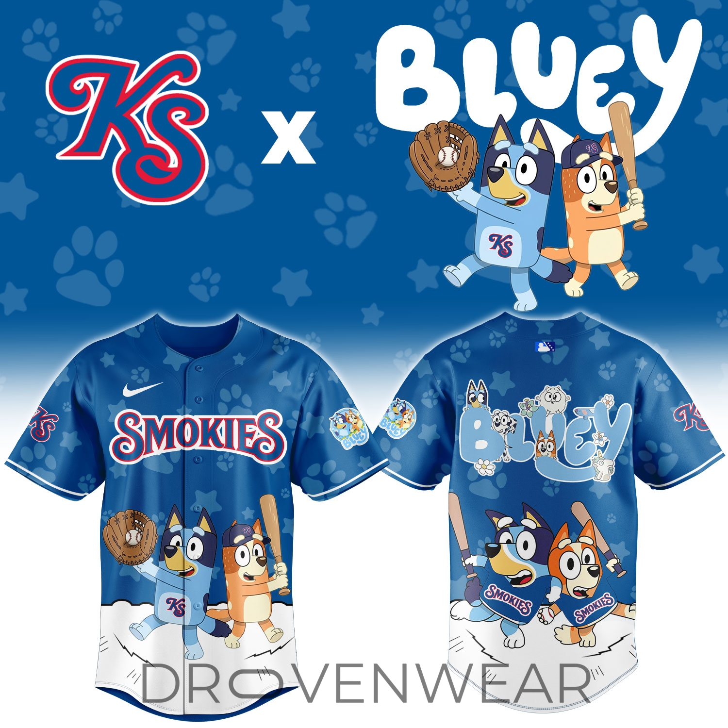 Knoxville Smokies Bluey Night Game Limited Jersey Knoxville Smokies Bluey Night Game Limited Jersey