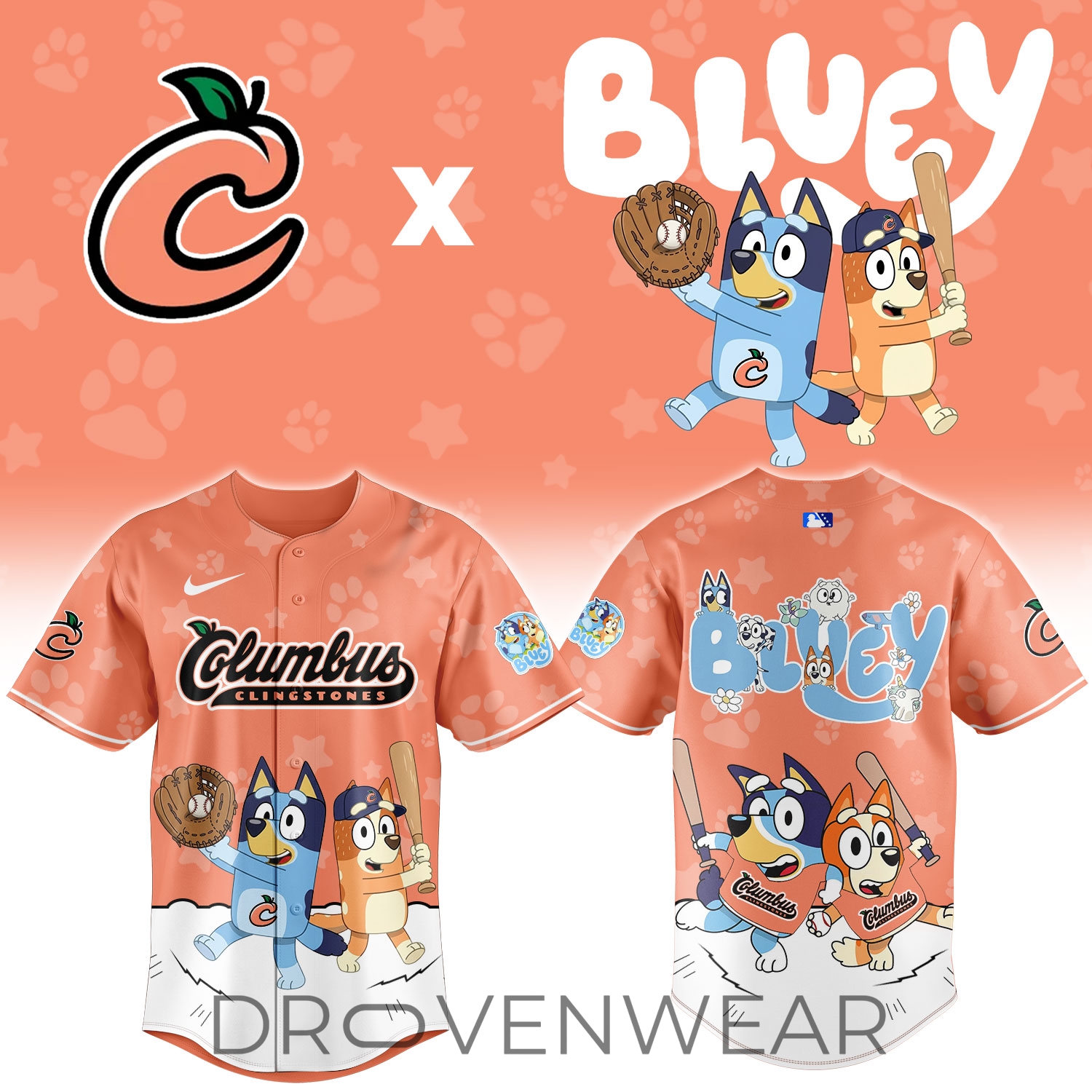 Columbus Clingstones Bluey Night Game Limited Jersey Columbus Clingstones Bluey Night Game Limited Jersey