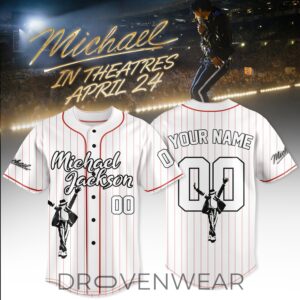 Michael Jackson Customize Baseball Jersey – Special Movie Edition – White