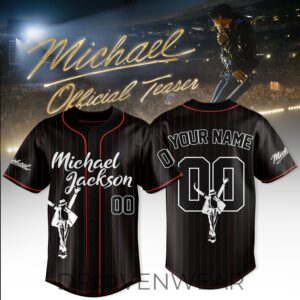 Michael Jackson Customize Baseball Jersey – Special Movie Edition – Black