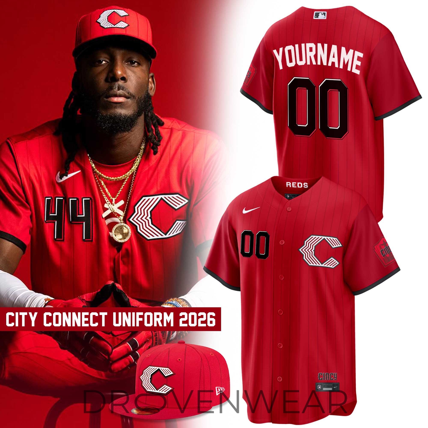 Cincinnati Reds 2026 City Connect Stadium Limited Edition Jersey Cincinnati Reds 2026 City Connect Stadium Limited Edition Jersey
