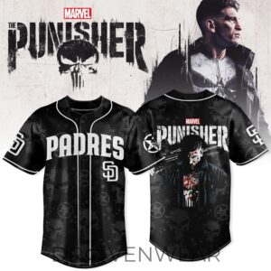 San Diego Padres x Marvel x The Punisher Jersey – Dark, Bold & Unstoppable Style