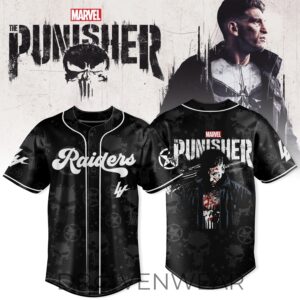 Las Vegas Raiders x Marvel x The Punisher Jersey – Dark, Bold & Unstoppable Style