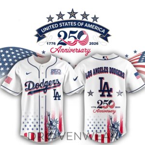 Limited Edition Los Angeles Dodgers 250th Anniversary United States Semiquincentennial Special Jersey