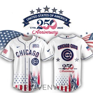Limited Edition Chicago Cubs 250th Anniversary United States Semiquincentennial Special Jersey
