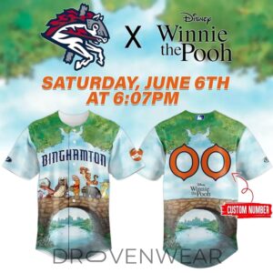 Binghamton Rumble Ponies Winnie The Pooh Theme Night Baseball Jersey