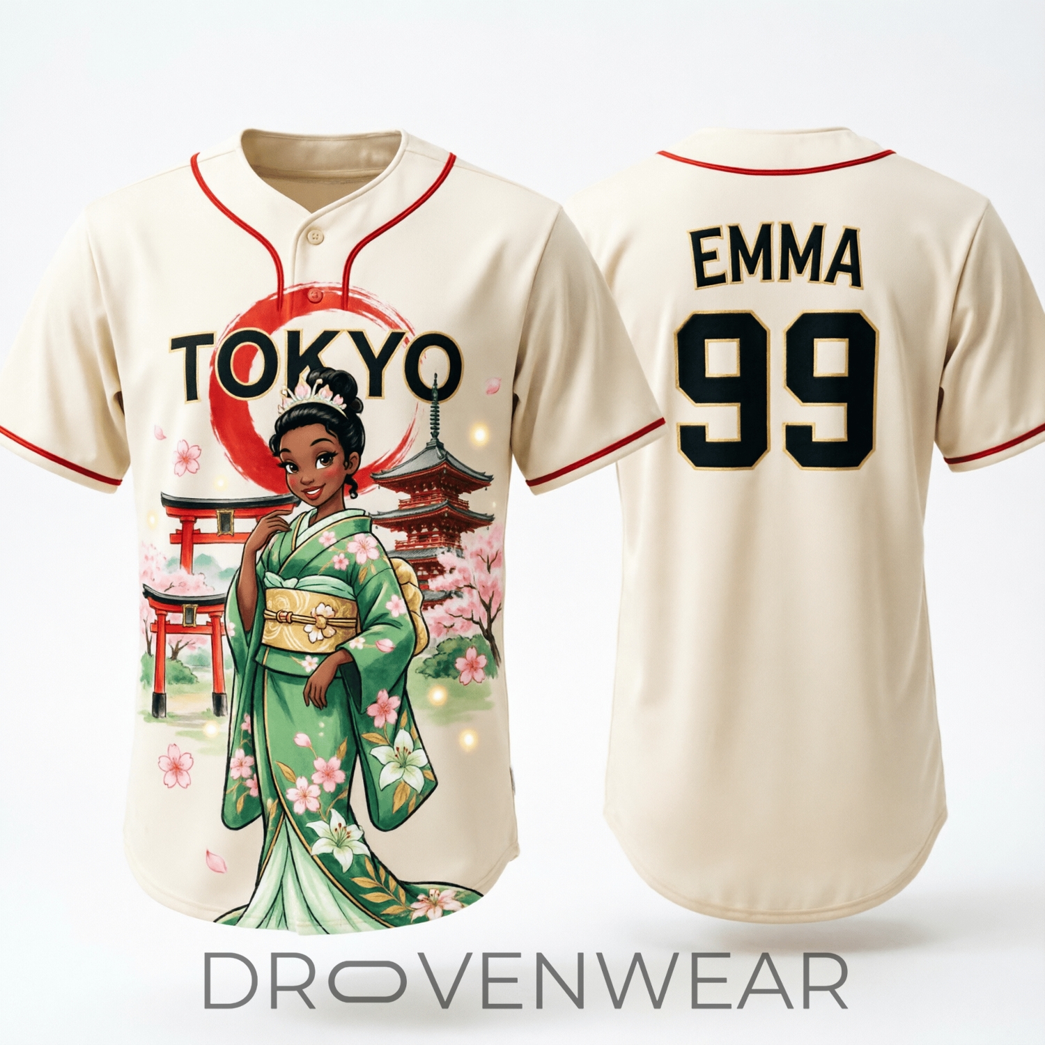 Princess Tiana x Tokyo Princess Baseball Jersey Princess Tiana x Tokyo Princess Baseball Jersey