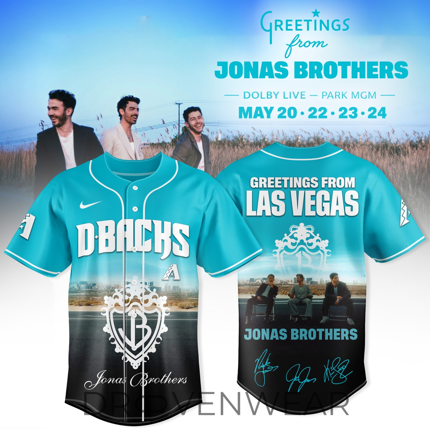 Arizona Diamondbacks MLB x Jonas Brothers – Greetings From Las Vegas 2026 Limited Jersey Arizona Diamondbacks MLB x Jonas Brothers – Greetings From Las Vegas 2026 Limited Jersey
