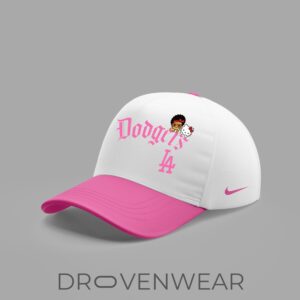 Los Angeles Dodgers x BRUNO MARS x HELLO KITTY Pink Jersey Jogger Cap 4.jpg