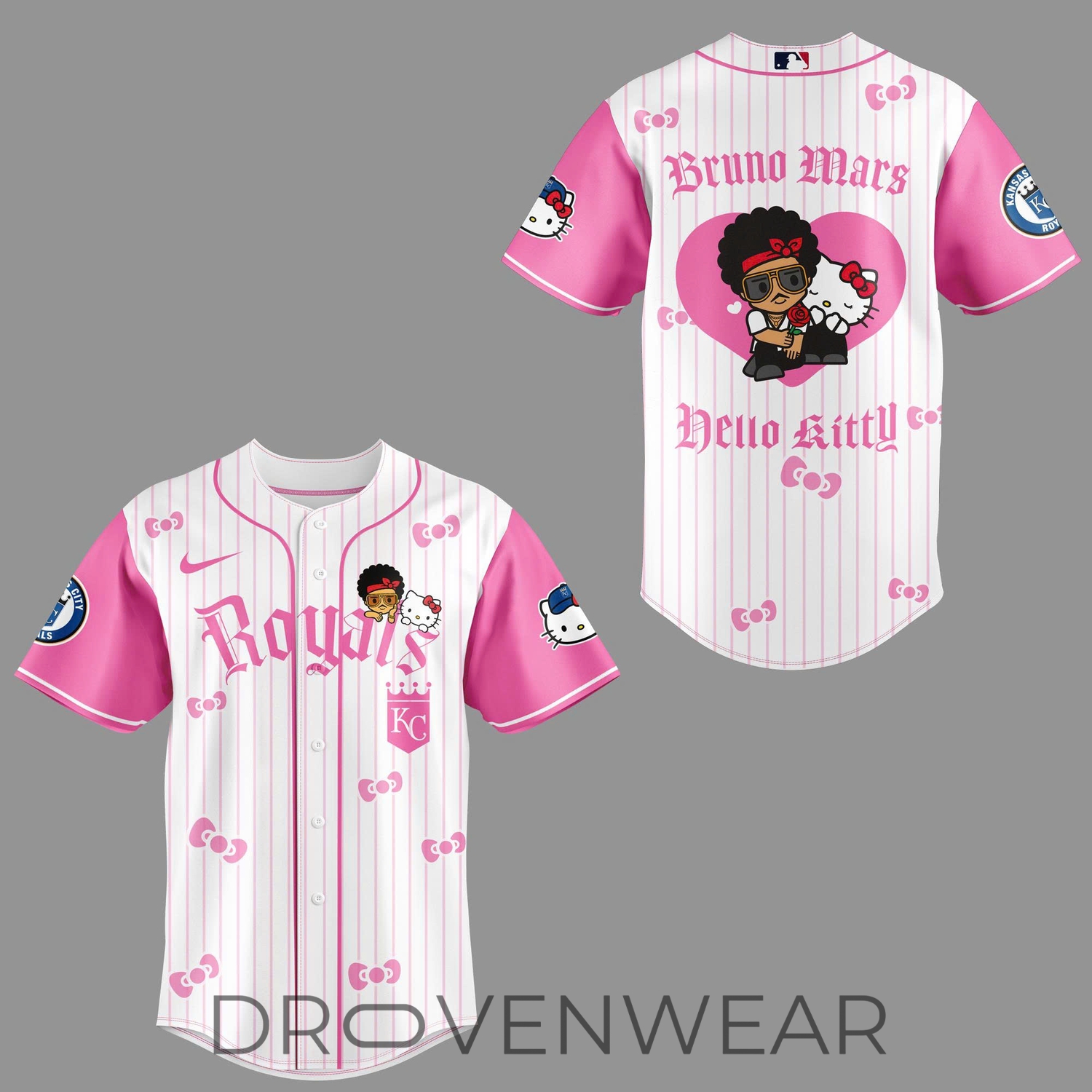 Kansas City Royals x BRUNO MARS x HELLO KITTY Pink Jersey | Jogger | Cap Kansas City Royals x BRUNO MARS x HELLO KITTY Pink Jersey | Jogger | Cap