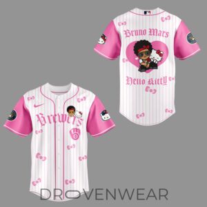 Milwaukee Brewers x BRUNO MARS x HELLO KITTY Pink Jersey Jogger Cap 2.jpg