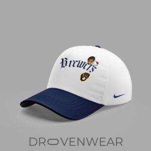 Milwaukee Brewers x BRUNO MARS x HELLO KITTY Blue Jersey Jogger Cap 4.jpg