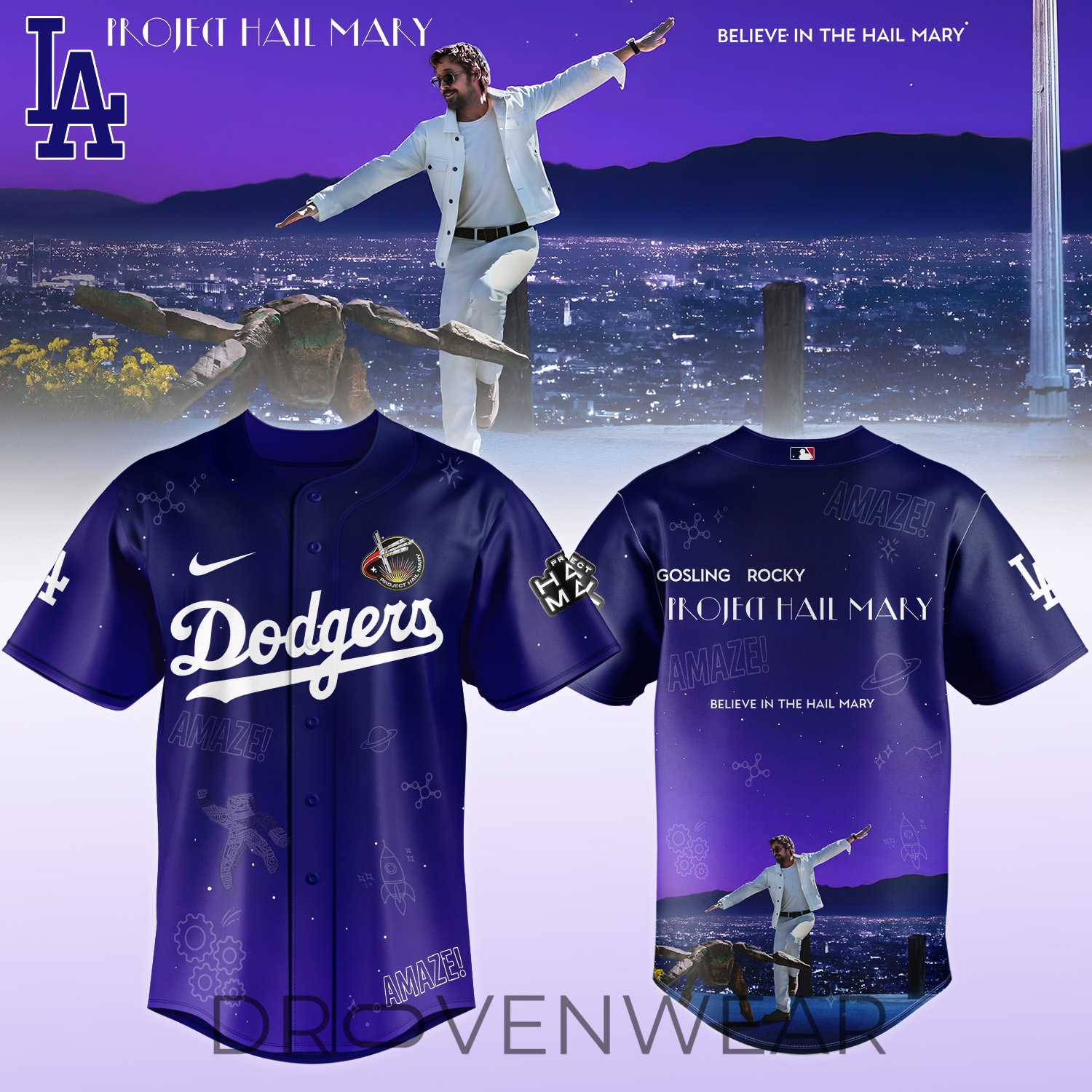 Los Angeles Dodgers x Project Hail Mary Purple Limited Edition Jersey Los Angeles Dodgers x Project Hail Mary Purple Limited Edition Jersey