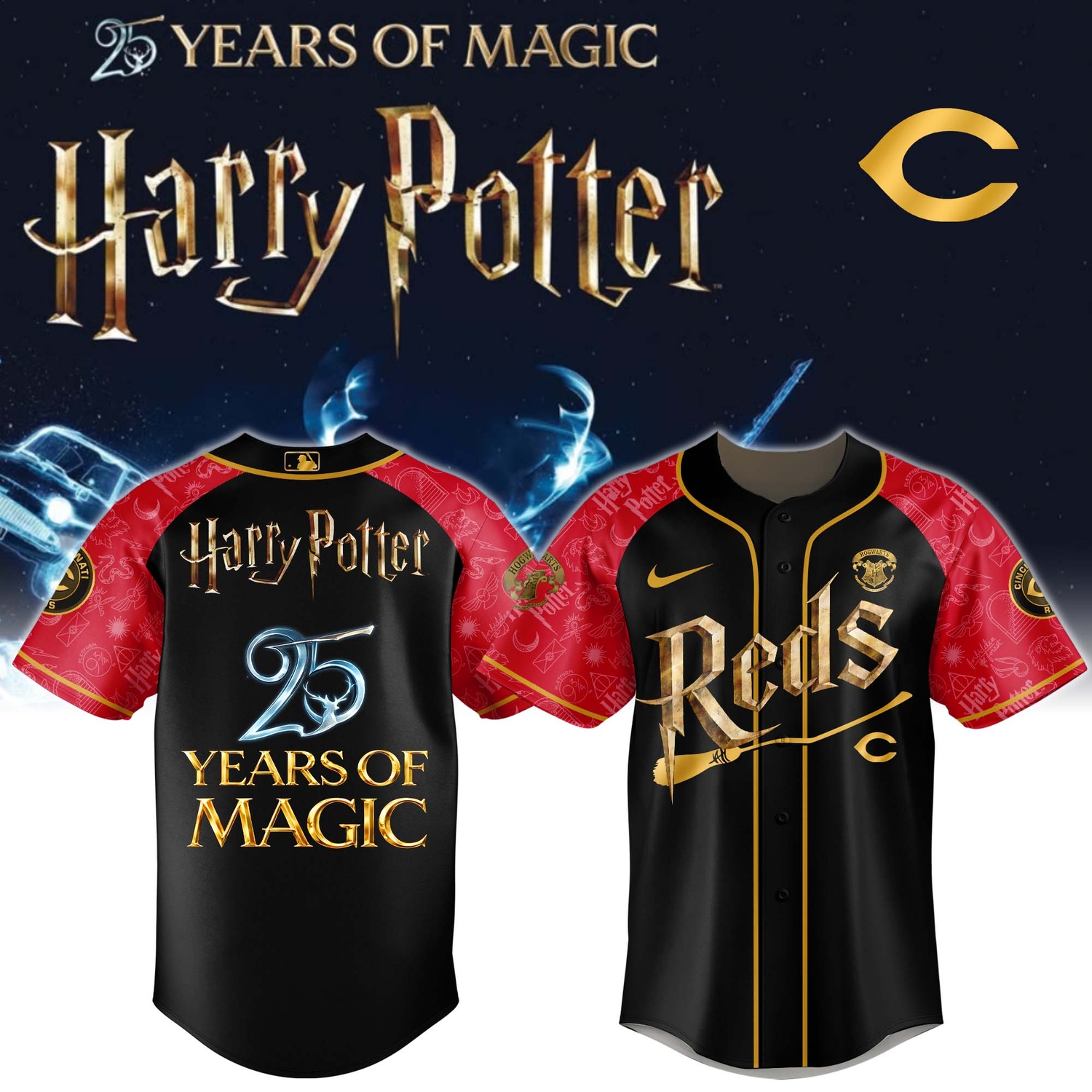 Cincinnati Reds Harry Potter 25 Years Of Magic Game Night 2026 Special Edition Jersey Version 2 Cincinnati Reds Harry Potter 25 Years Of Magic Game Night 2026 Special Edition Jersey Version 2