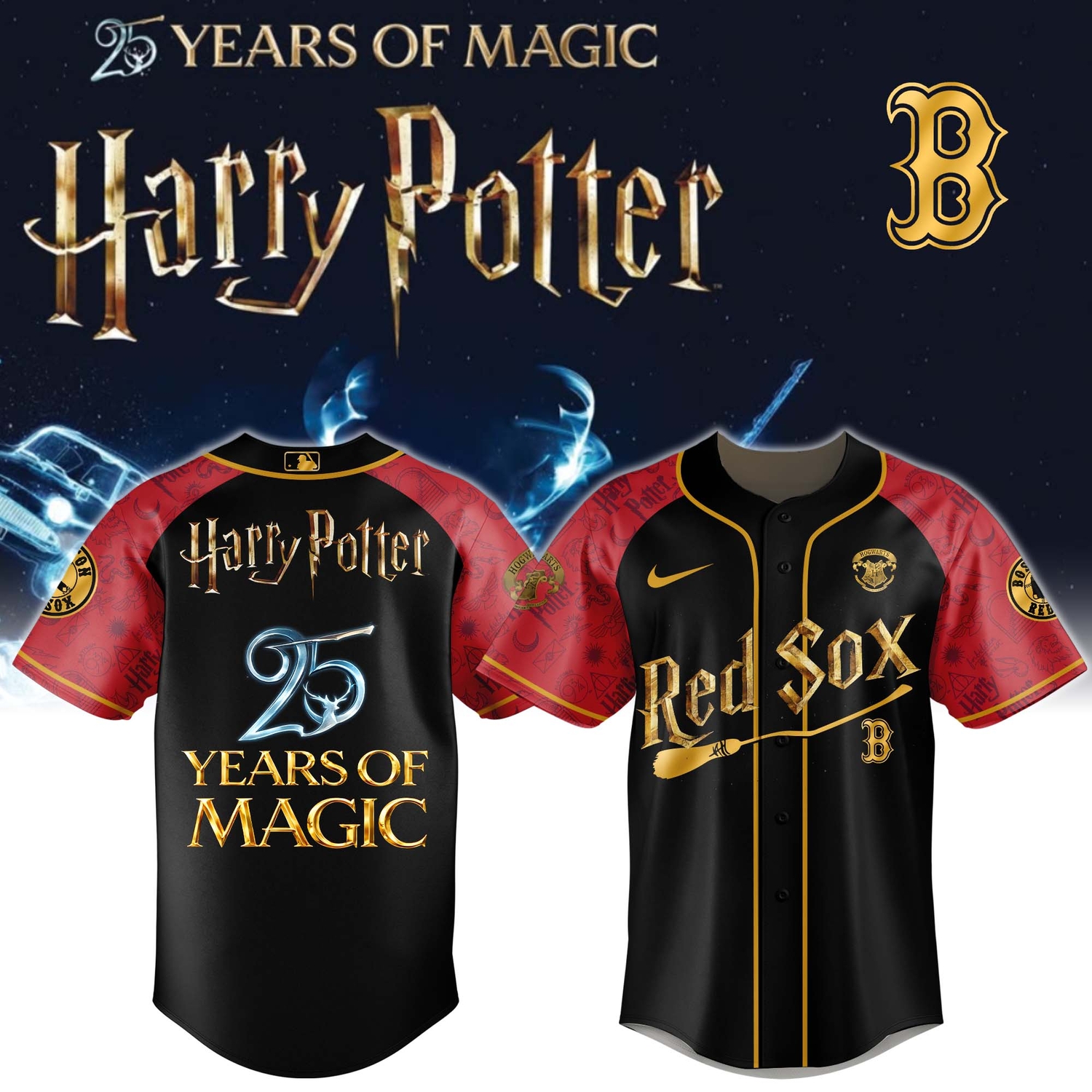 Boston Red Sox Harry Potter 25 Years Of Magic Game Night 2026 Special Edition Jersey Version 2 Boston Red Sox Harry Potter 25 Years Of Magic Game Night 2026 Special Edition Jersey Version 2
