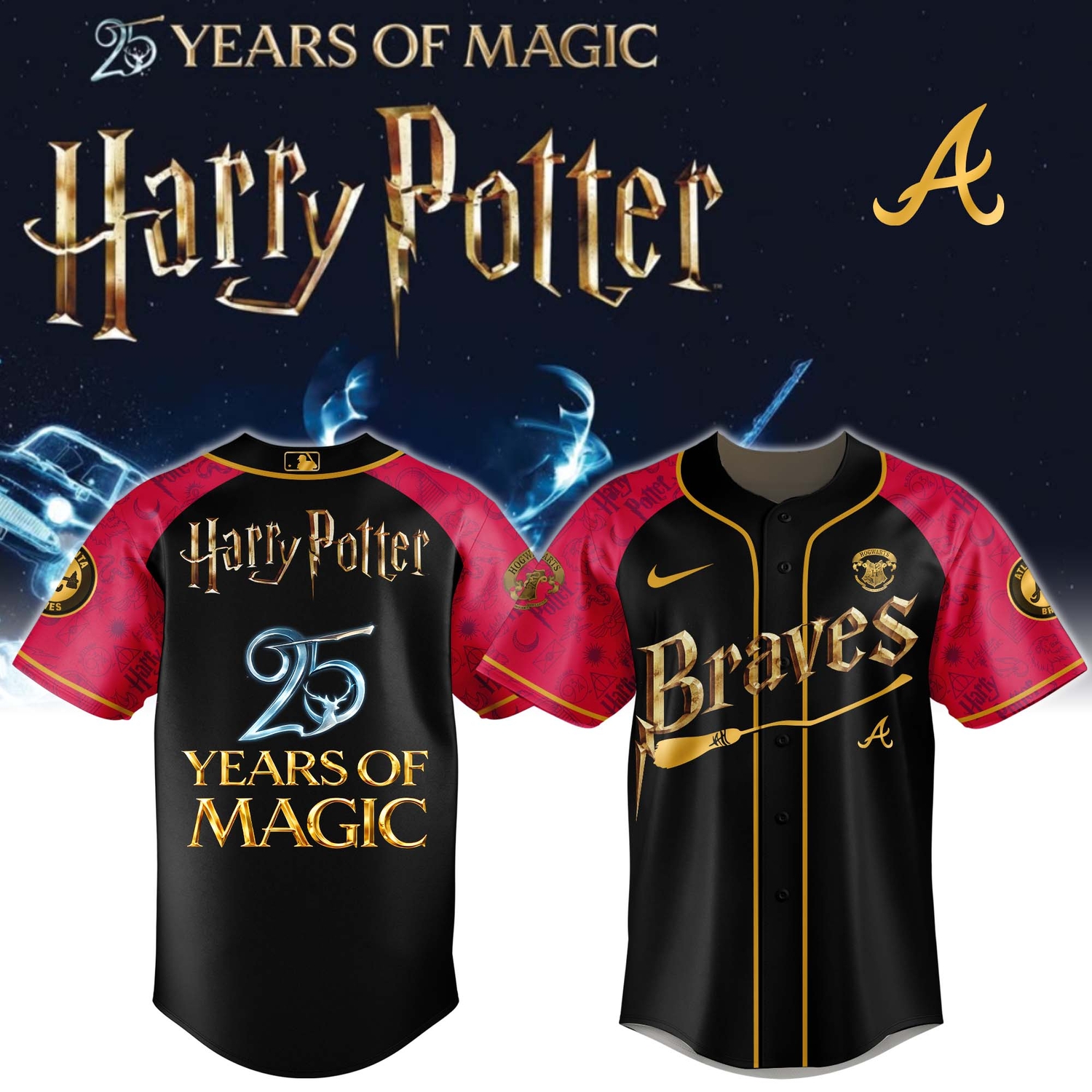 Atlanta Braves Harry Potter 25 Years Of Magic Game Night 2026 Special Edition Jersey Version 2 Atlanta Braves Harry Potter 25 Years Of Magic Game Night 2026 Special Edition Jersey Version 2
