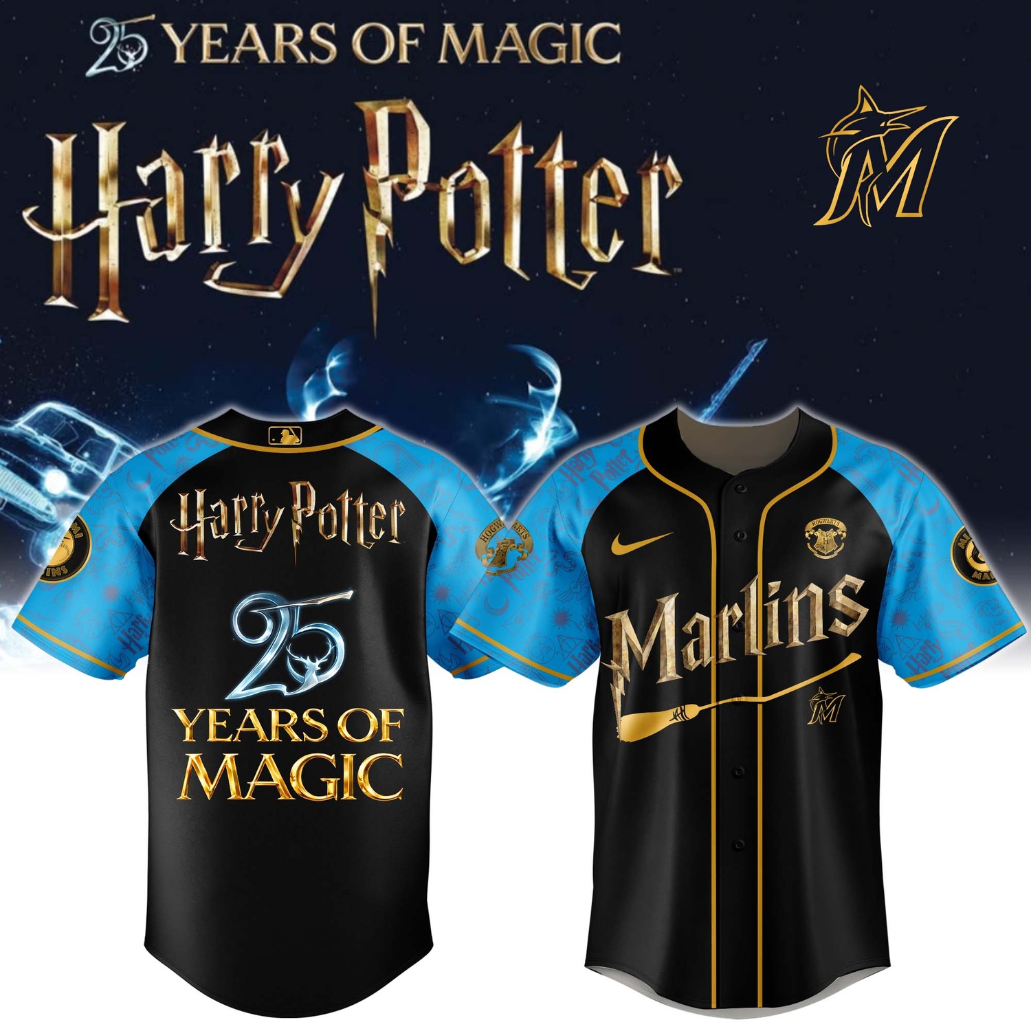 Miami Marlins Harry Potter 25 Years Of Magic Game Night 2026 Special Edition Jersey Version 2 Miami Marlins Harry Potter 25 Years Of Magic Game Night 2026 Special Edition Jersey Version 2