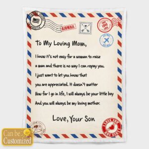 I WILL ALWAYS BE YOUR LITTLE BOY AND YOU WILL ALWAYS BE MY LOVING MOTHER PERSONALIZED BLANKET