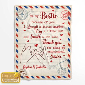 THANK YOU FOR BEING MY UNBIOLOGICAL SISTER PERSONALIZED BLANKET