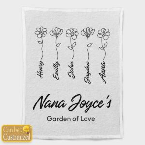 PERSONALIZED NANA JOYCE’S GARDEN OF LOVE PERSONALIZED BLANKET