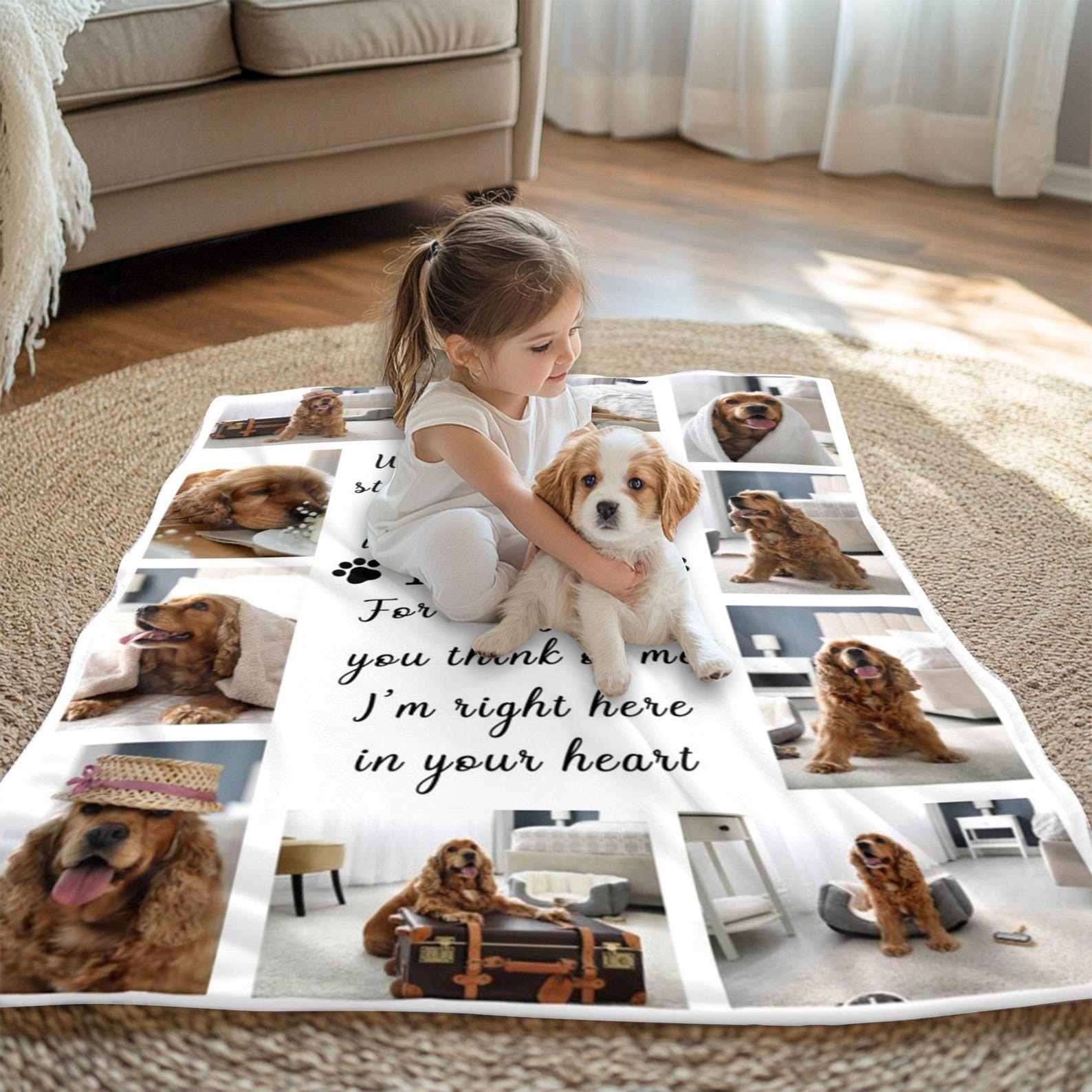 Custom Memorial Blanket Gifts for Dog Lover, Personalized Puppy Photo Collage Throw Blanket with Picture Name in, Loving Memory Custom Memorial Blanket Gifts for Dog Lover, Personalized Puppy Photo Collage Throw Blanket with Picture Name in, Loving Memory