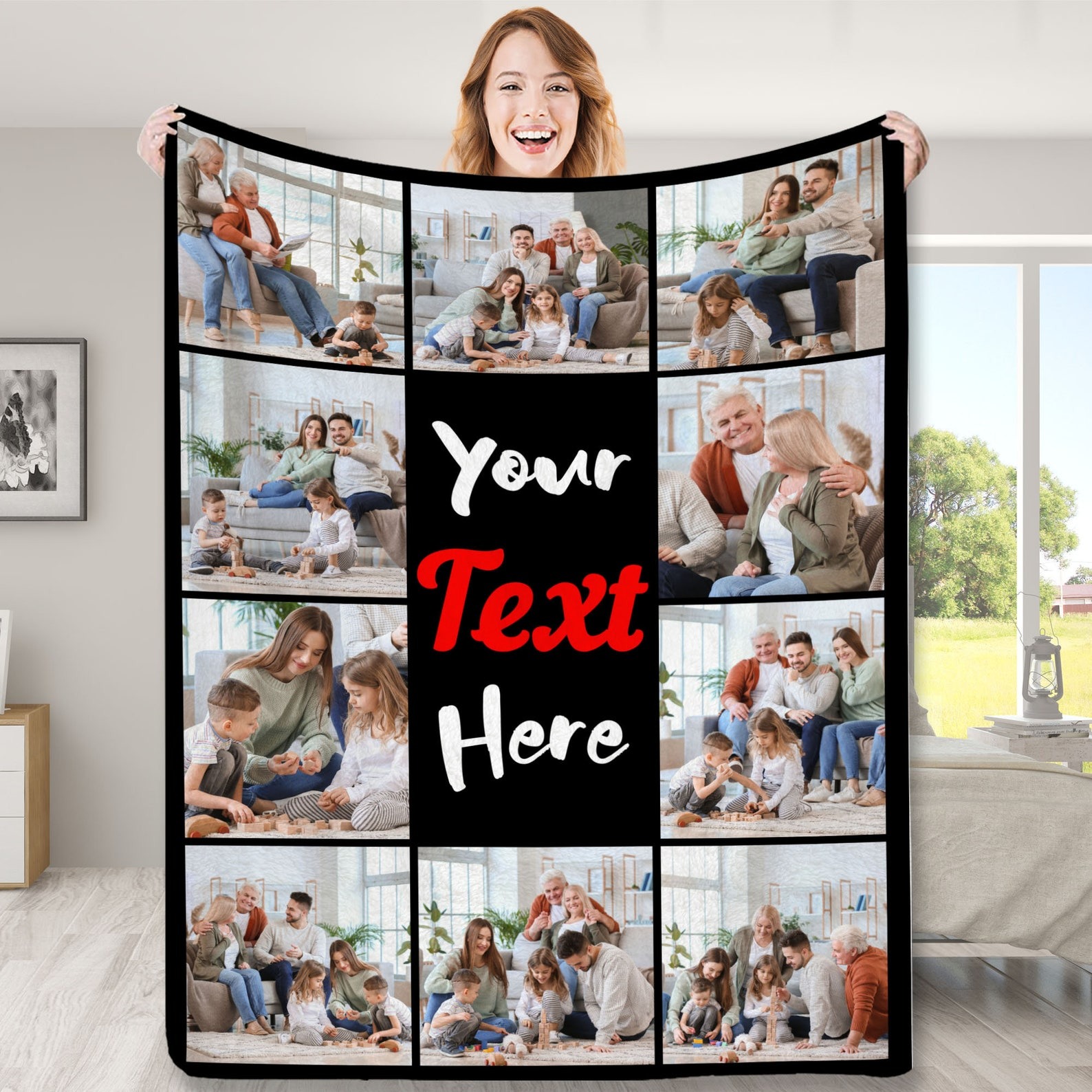 Custom Blanket with Picture Text,Personalized Christmas Blanket for Anniversary Birthday,Photo Collage Blanket Custom Blanket with Picture Text,Personalized Christmas Blanket for Anniversary Birthday,Photo Collage Blanket