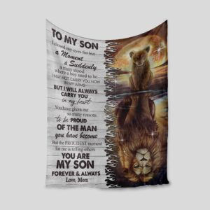 To My Son Blanket, Personalized Name Blanket, Lion Blanket, Family Throw Blanket - Blankets for boys, Gift Blanket 1 il fullxfull.5446774830 5kfv.jpg