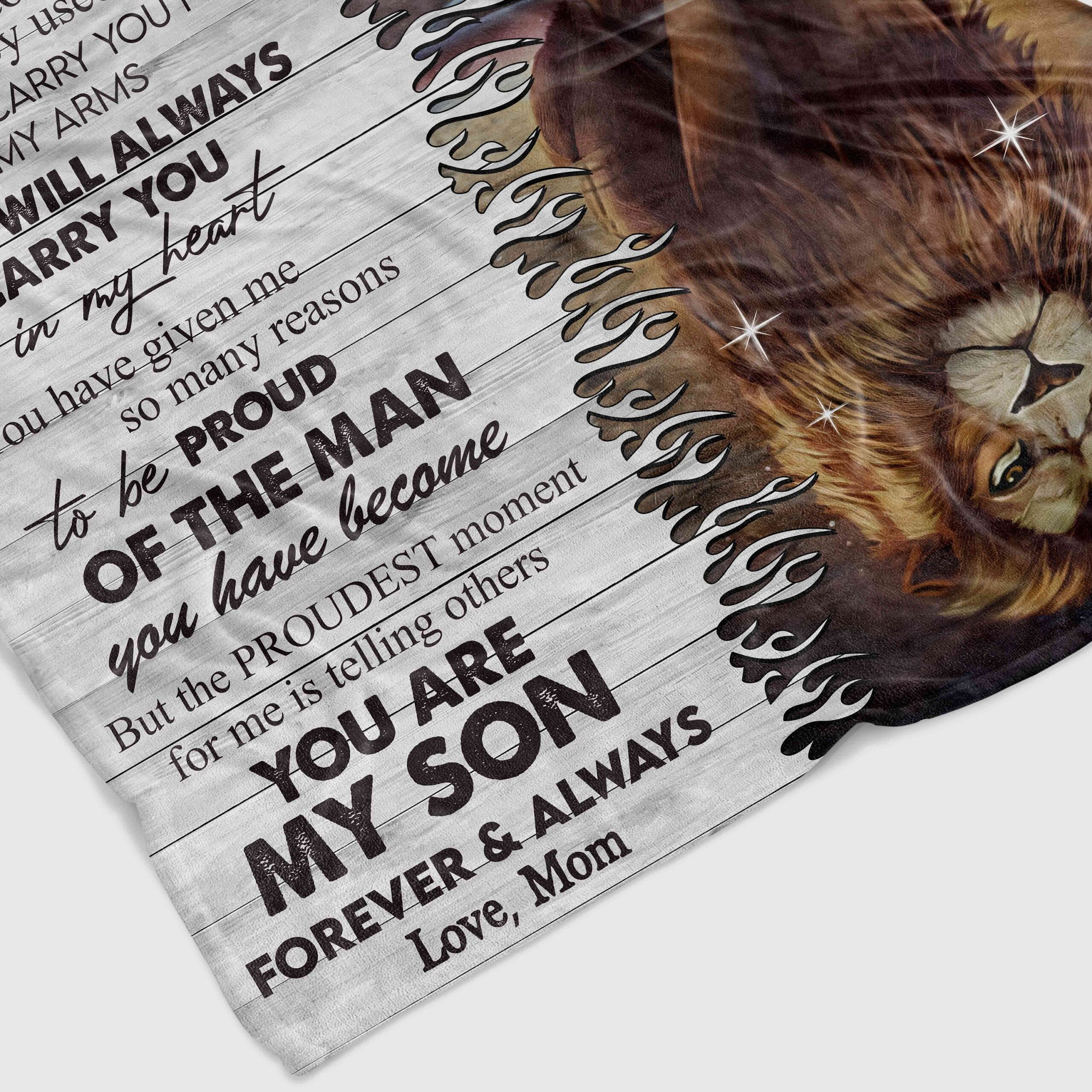 To My Son Blanket, Personalized Name Blanket, Lion Blanket, Family Throw Blanket – Blankets for boys, Gift Blanket To My Son Blanket, Personalized Name Blanket, Lion Blanket, Family Throw Blanket – Blankets for boys, Gift Blanket