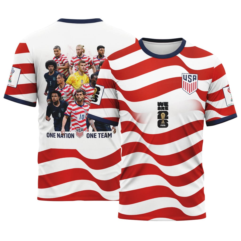USA One Nation One Team World Cup 2026 AOP T-Shirt USA One Nation One Team World Cup 2026 AOP T-Shirt