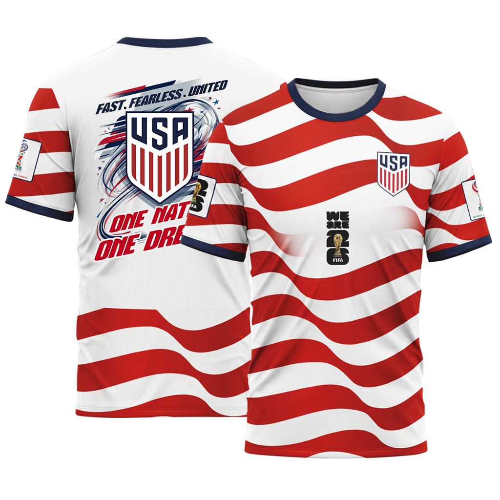 USA AOP T-Shirt One Team One Dream Home World Cup 2026 USA AOP T-Shirt One Team One Dream Home World Cup 2026