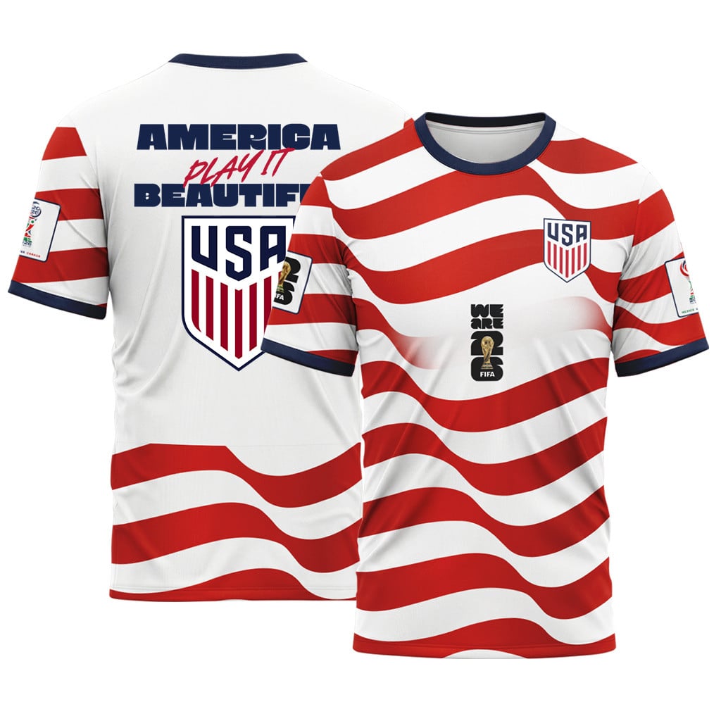 USA AOP T-Shirt Rise Of American Soccer Home Style USA AOP T-Shirt Rise Of American Soccer Home Style
