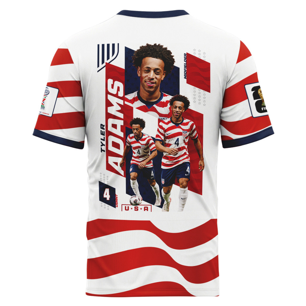 Tyler Adams 4 AOP T-Shirt 2026 USA World Cup Tyler Adams 4 AOP T-Shirt 2026 USA World Cup
