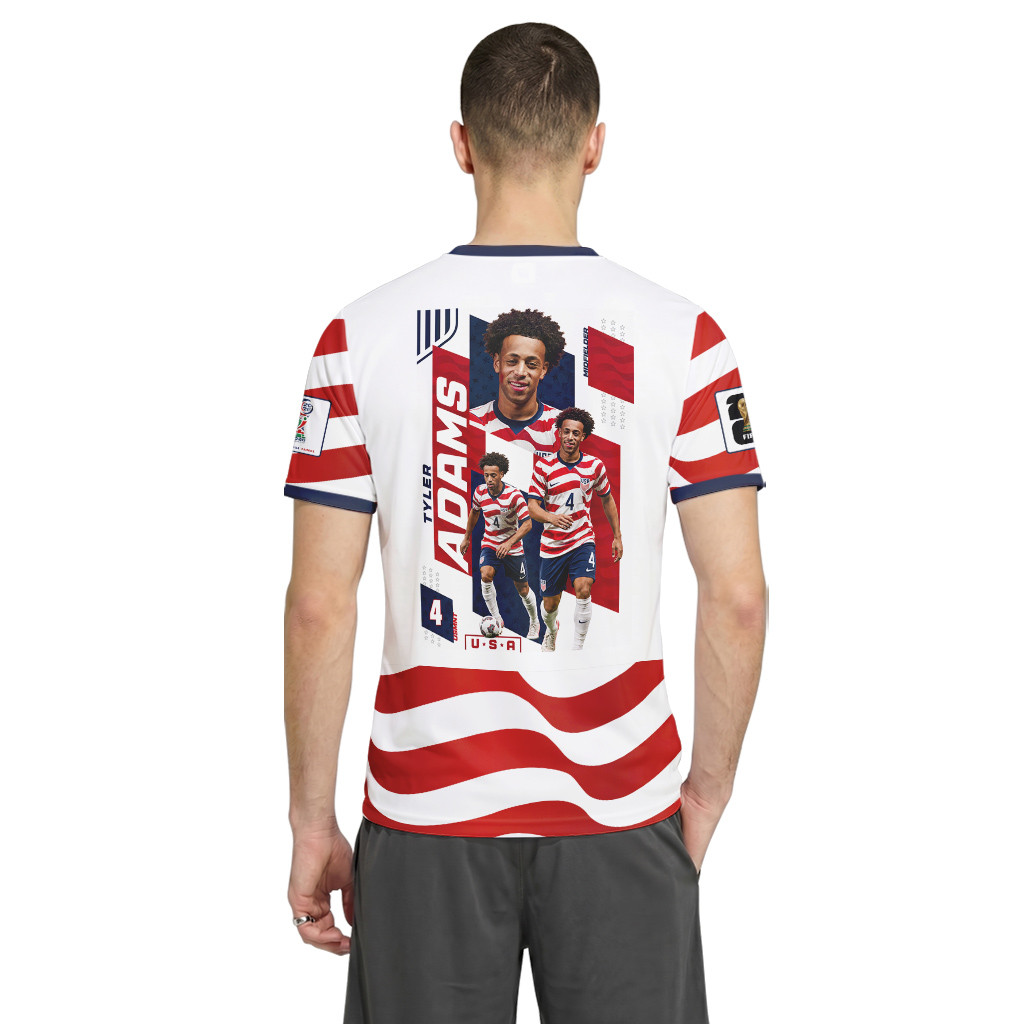 Tyler Adams 4 AOP T-Shirt 2026 USA World Cup Tyler Adams 4 AOP T-Shirt 2026 USA World Cup